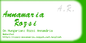 annamaria rozsi business card